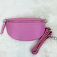 Leder-Bauchtasche pink