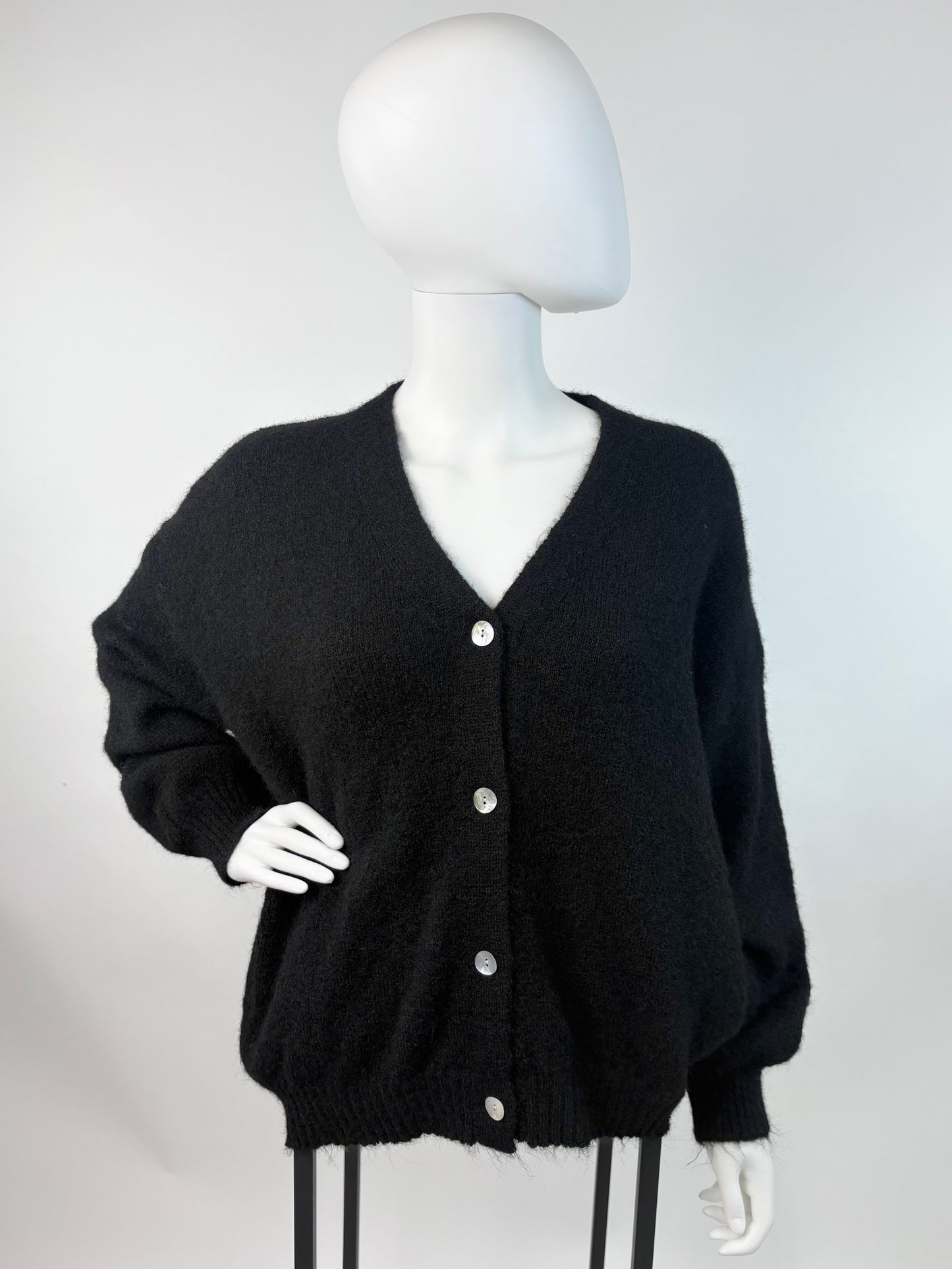 Strick-Cardigan schwarz, Gr. 36-44