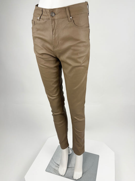 Hose Lederoptik beige, Gr. 36-44