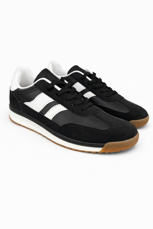 Schwarze Sneaker mit Kontraststreifen