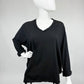 V-Neck Shirt Leo schwarz, Gr. 36-42