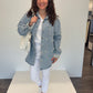 Jeansbluse mit Perlendetails, Gr. 34-40