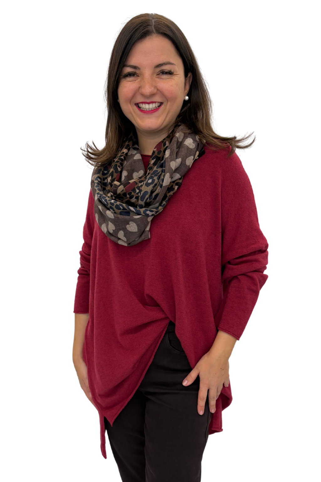 Pullover "Lina" bordeaux, Gr. 38-46