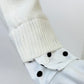 Pullover mit Polka-Dot Blusenkragen wollweiß, Gr. 36-42