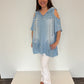 Jeansbluse mit Kapuze, Gr. 38-44