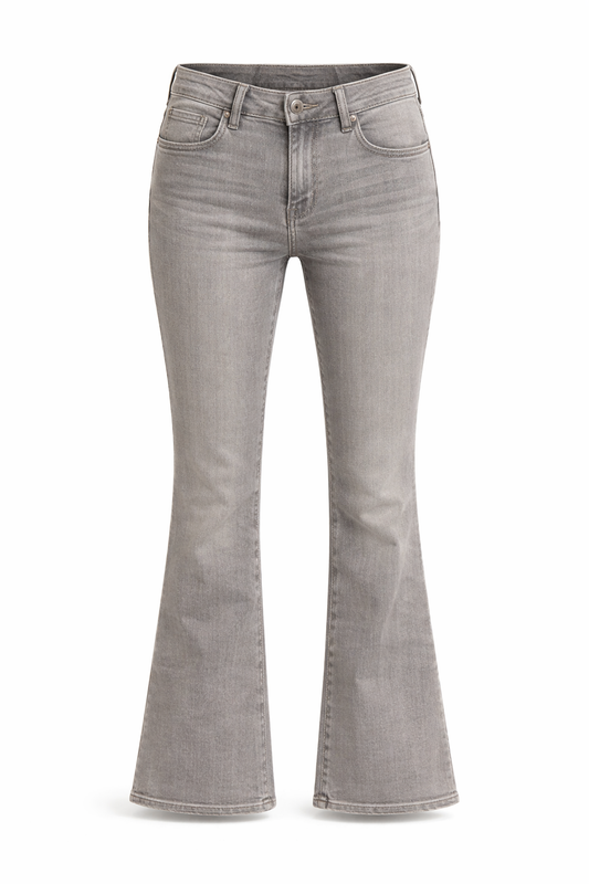 Flared Jeans Zampa  Damen – Schlagjeans in grau, Gr. 34-42