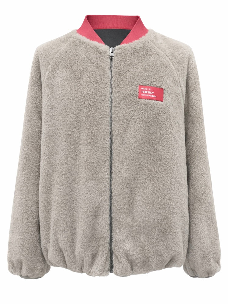 Faux-Fur Jacke beige, Gr. 36-42