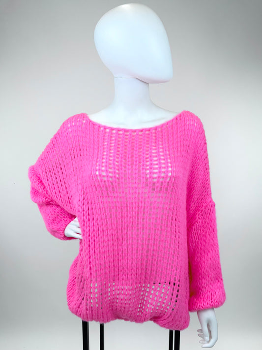 Oversize Pullover neonpink Gr. 38-44
