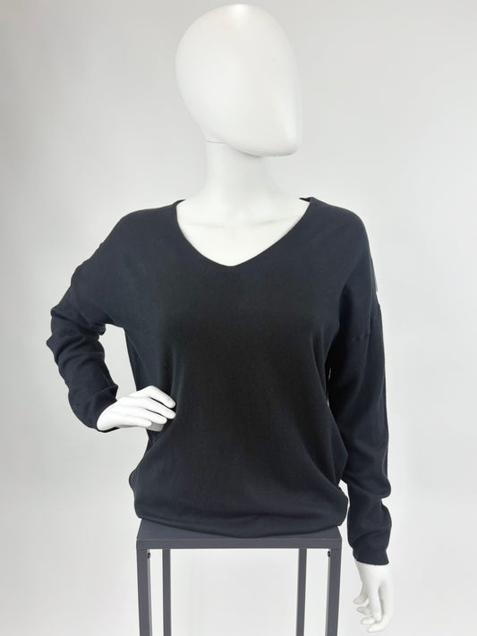 Pullover V-Ausschnitt schwarz, Gr. 38-46