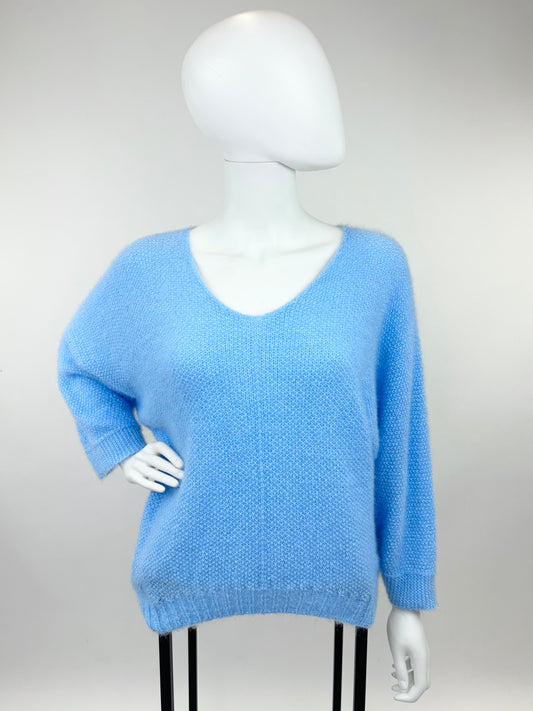 Oversize-Pullover in hellblau Gr. 36-42