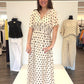 Polka Dots Kleid creme/braun, Gr. 36-42