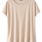 Streifen Kurzarm-Shirt weiß/beige, Gr. 38-44