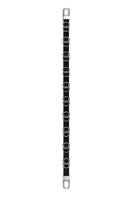 Schmuckgürtel mit Glitzer-Elementen schwarz (Verschluss eckig)