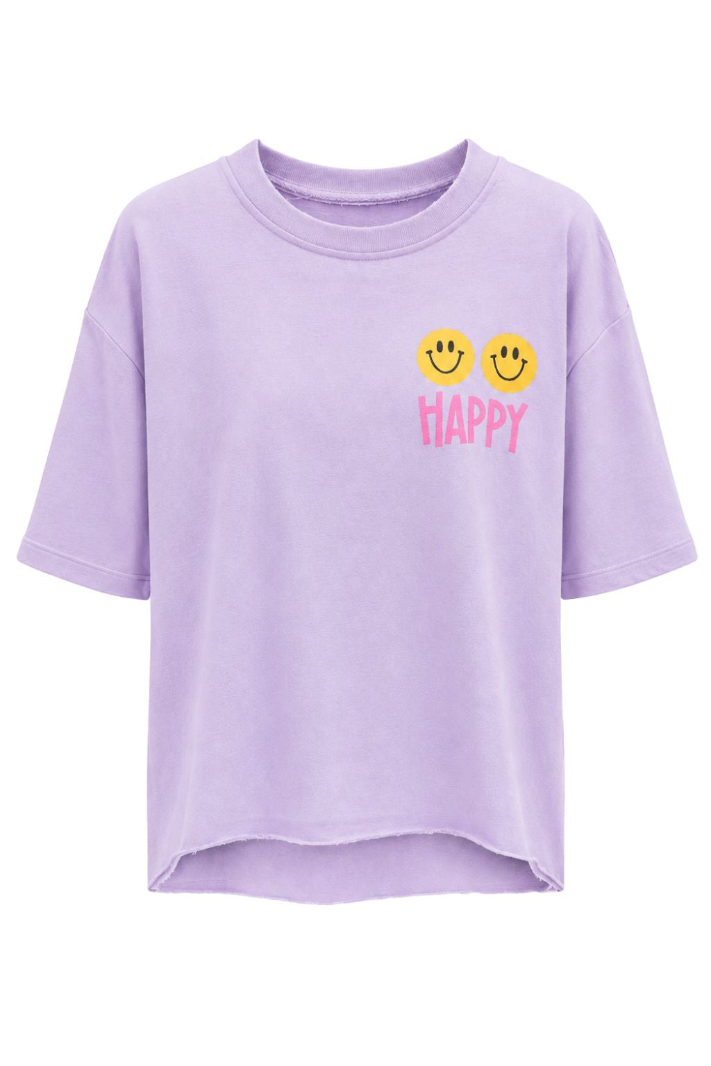 Shirt "Happy" flieder, Gr. 36-42