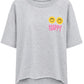 Shirt "Happy" grau, Gr. 36-42