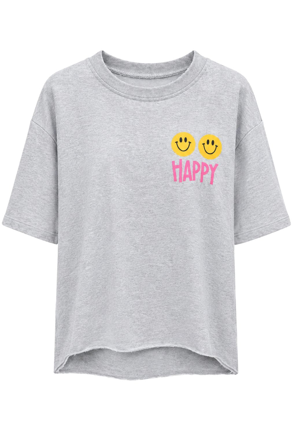 Shirt "Happy" grau, Gr. 36-42