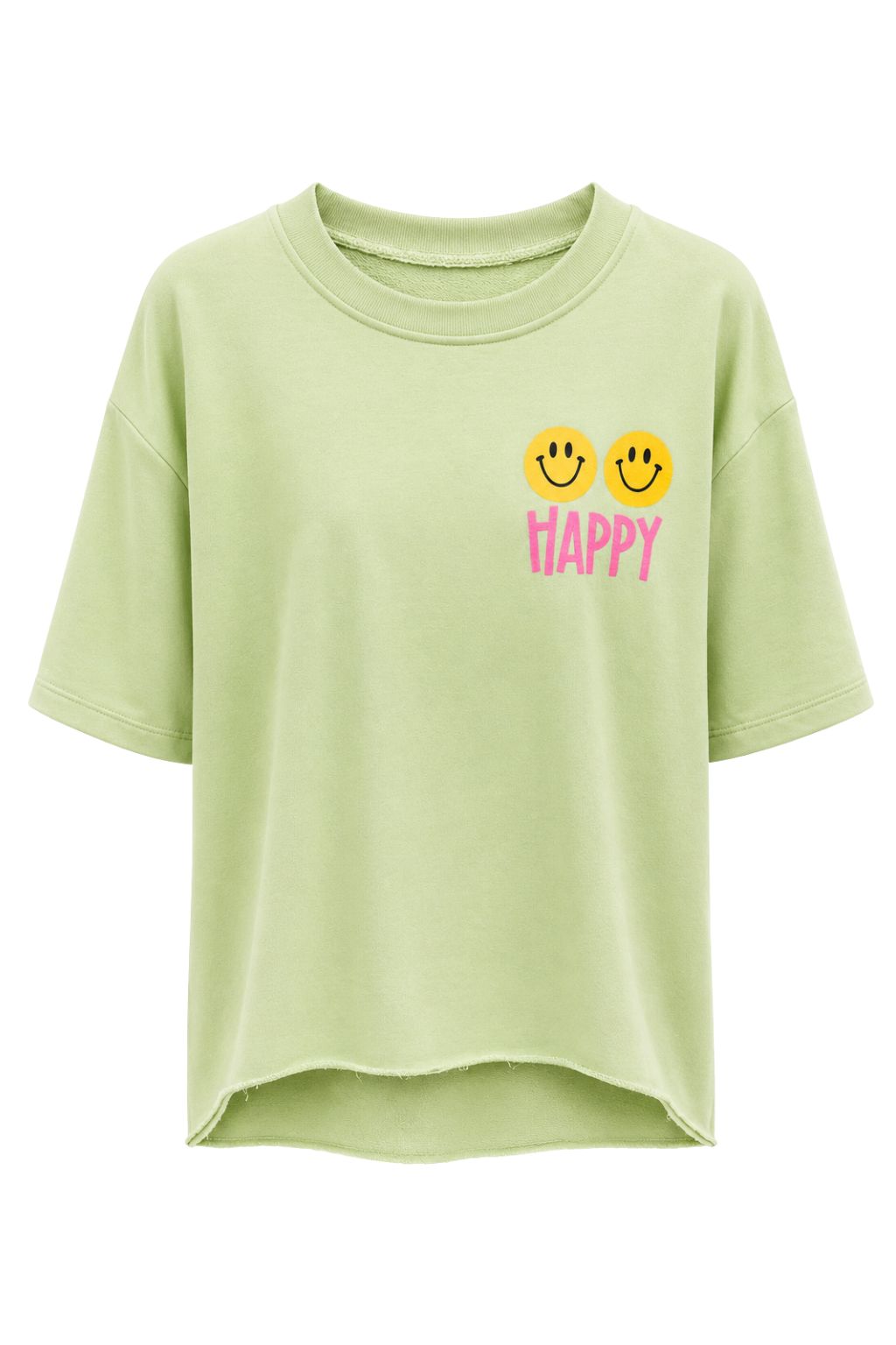 Shirt "Happy" hellgrün, Gr. 36-42