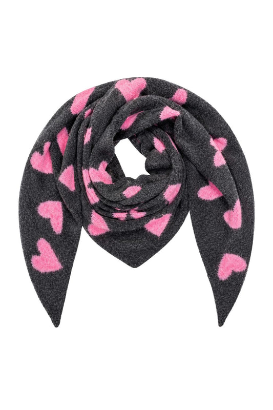 Wendeschal Herzen grau-pink
