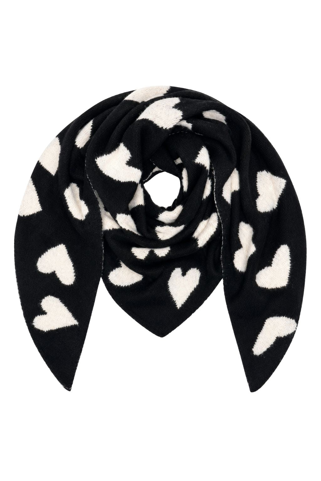 Wendeschal Herzen schwarz-creme
