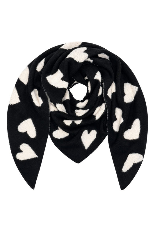 Wendeschal Herzen schwarz-creme