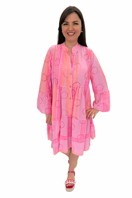 Boho-Kleid neon, Gr. 38-44