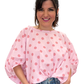 Bluse mit Punkten rosa, Gr. 38-44