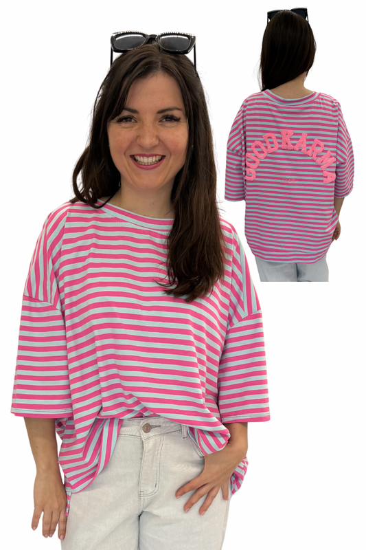 Shirt im Streifen " Good Karma", Gr. 38-44