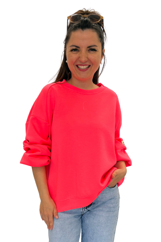 Sweatshirt neonpink, Gr. 38-44
