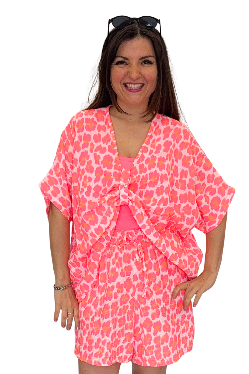 Musselinbluse Leo neon, Gr. 38-44