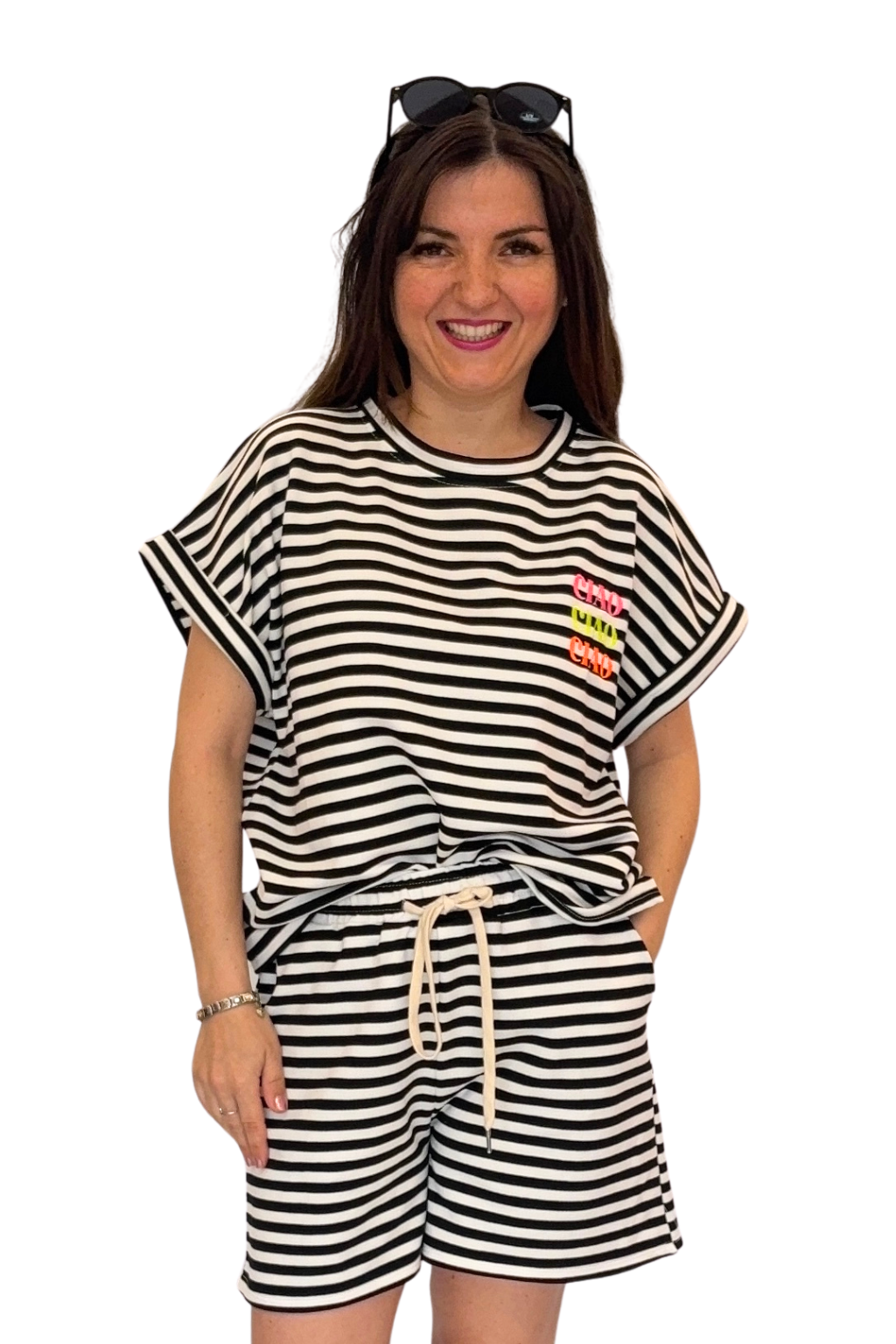 Streifen-Shirt "Ciao" schwarz/weiß, Gr. 34-42