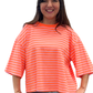 Streifenshirt neonorange, Gr. 36-42