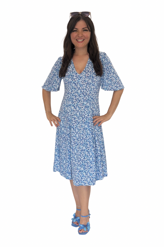 Blue Blossom Kleid, Gr. 38-46