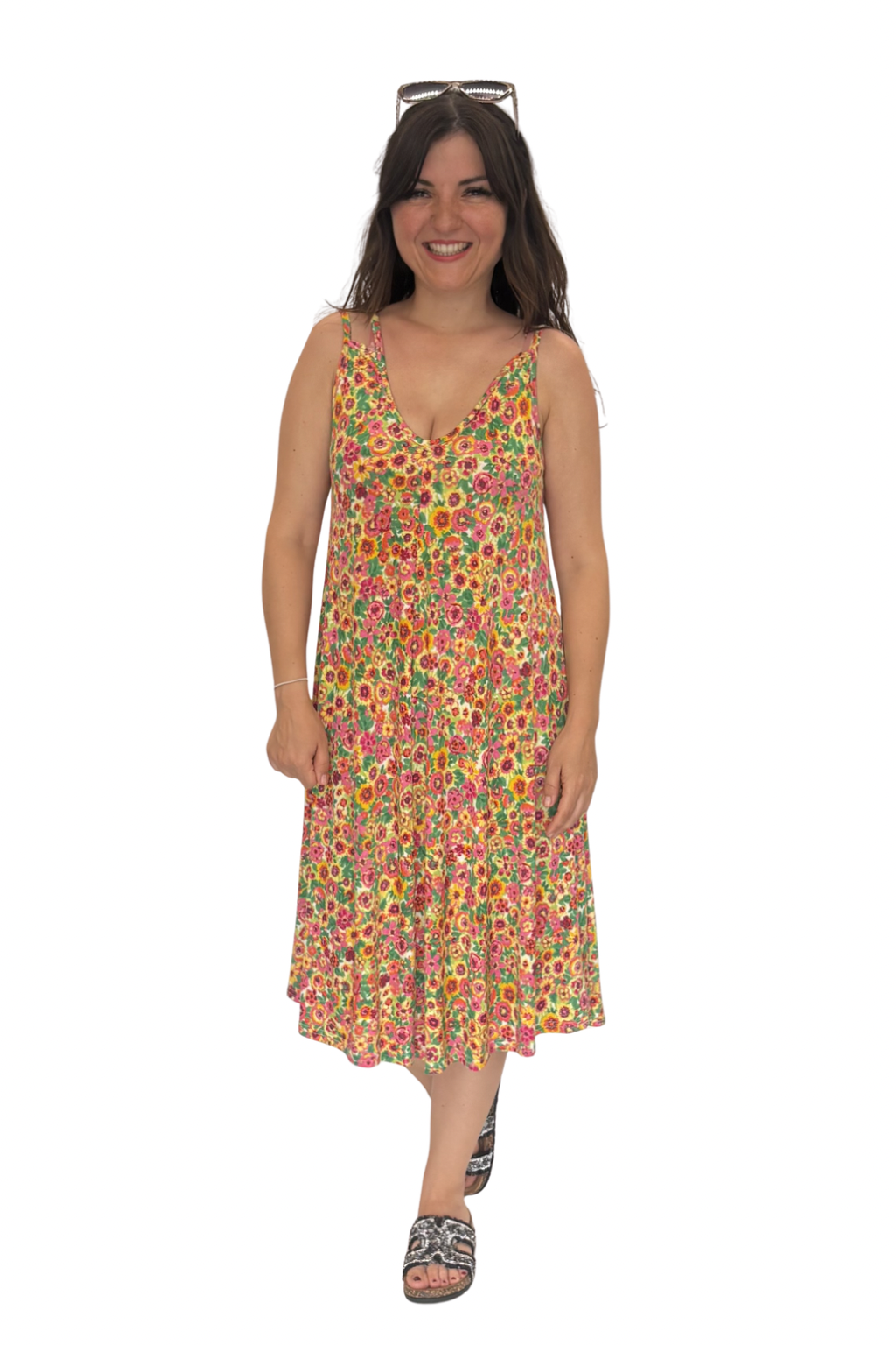 Blütenwiese Midikleid, Gr. 36-42