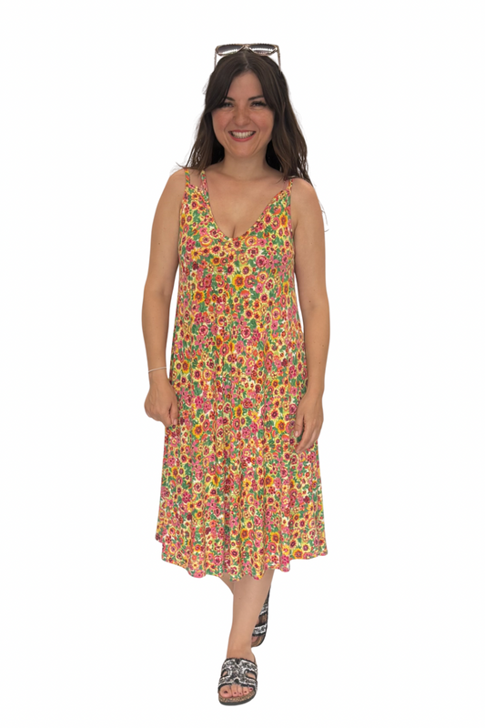 Blütenwiese Midikleid, Gr. 36-42