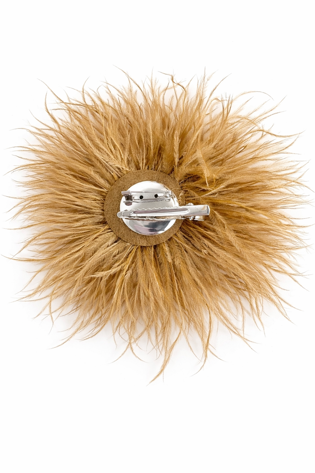 Feder-Brosche camel