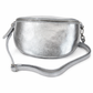Leder-Bauchtasche silber