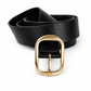 Gürtel schwarz goldene Schnalle, 85 cm-105 cm