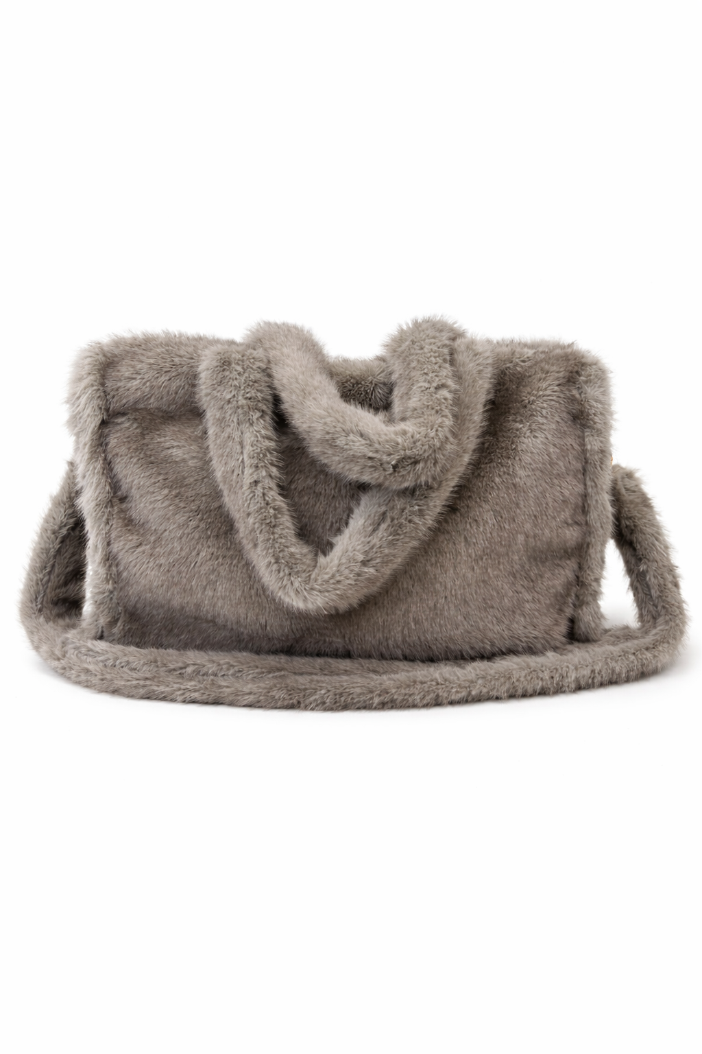 Kuschelige Kunstfell-Handtasche taupe