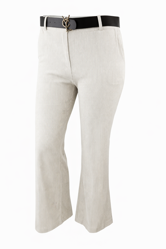 Samtcordhose beige mit Gürtel, Gr.36-42