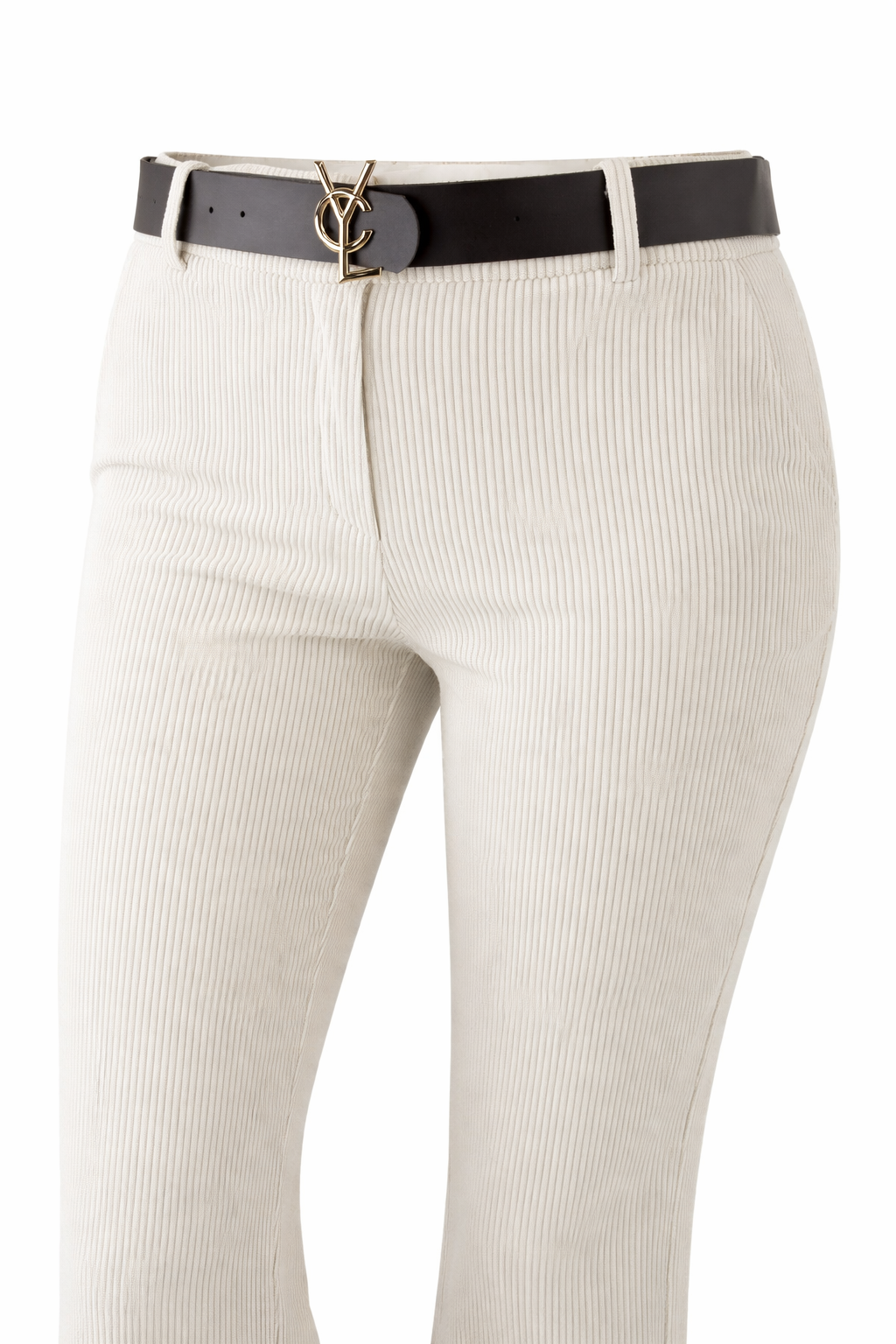 Samtcordhose beige mit Gürtel, Gr.36-42