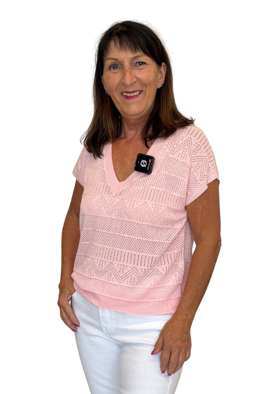 Strickshirt „Meeresbrise“ rosa, Gr. 34-42