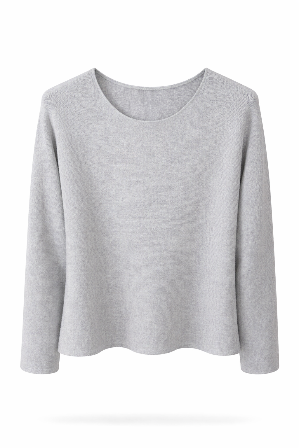 Pullover Rundhals-Ausschnitt grau, Gr. 36-44