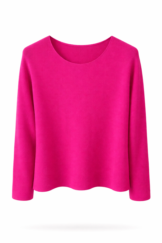 Pullover Rundhals-Ausschnitt pink, Gr. 36-44