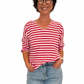 Shirt „Sunset Stripes“ weiß/beere, Gr. 38-44