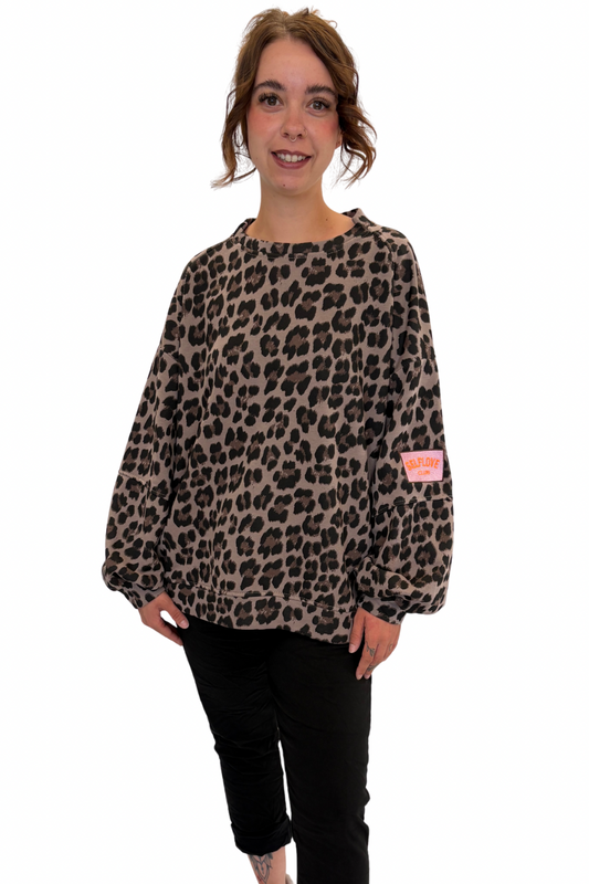 Leo Oversize Sweater „Self Love“ taupe, Gr. 36-44