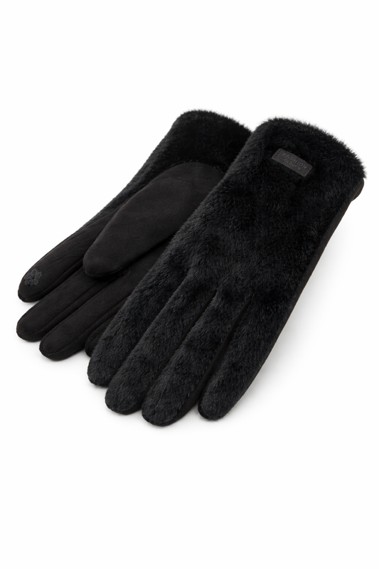 Elegante Damenhandschuhe mit weichem Kunstfellbesatz