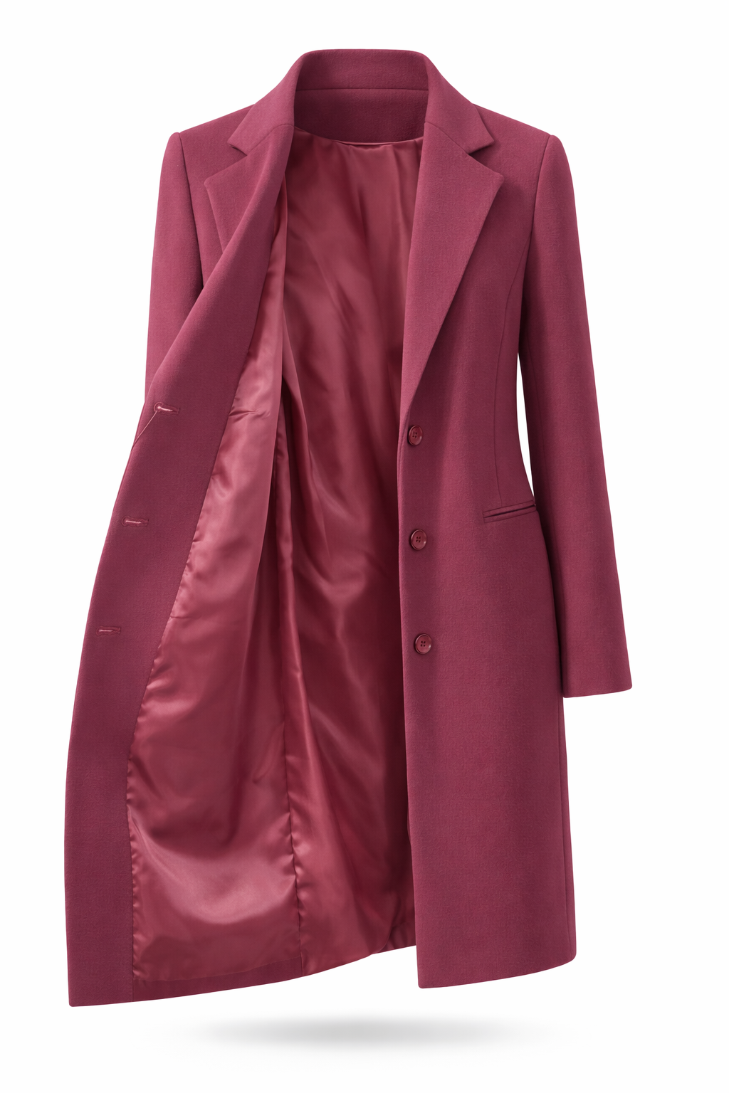 Eleganter Damenmantel in Bordeaux