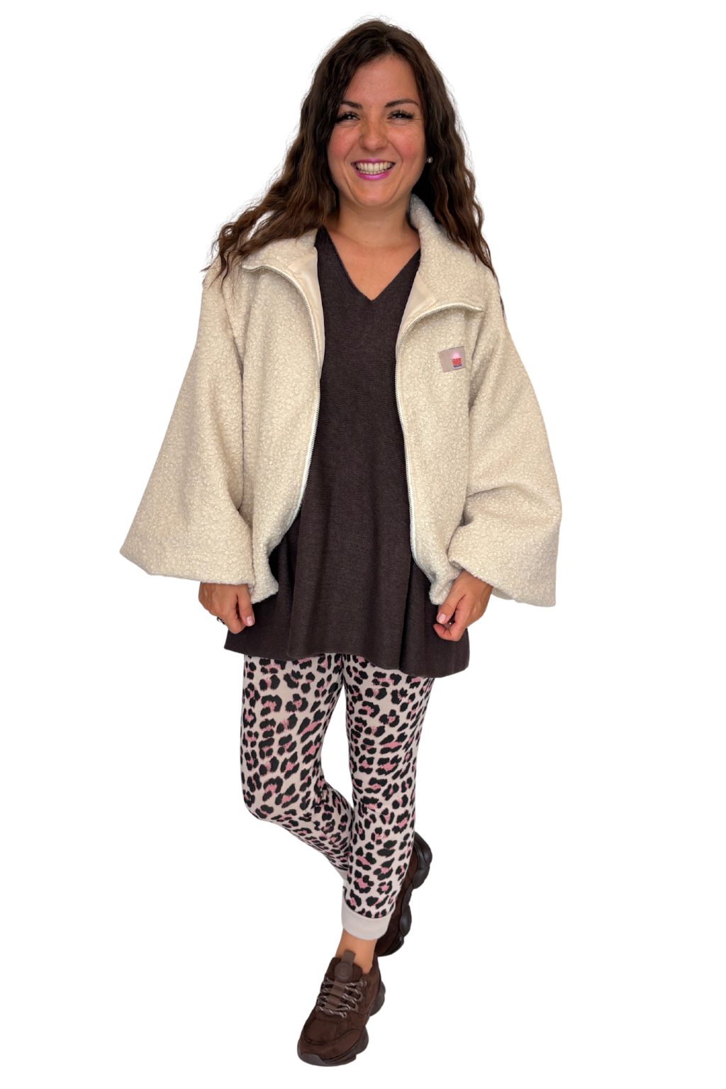 Teddy Jacke Love creme, Gr. 34-42