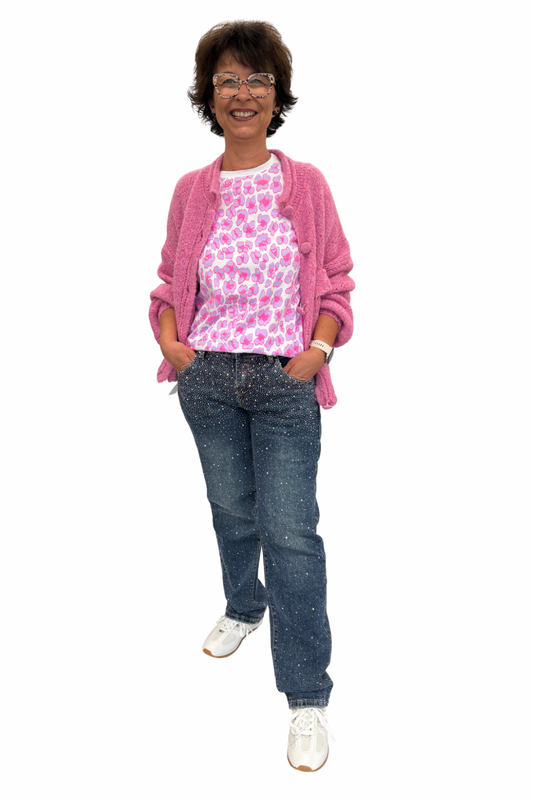 Shirt „Candy Leo“ – pink/lila/weiß, Gr. 34-40