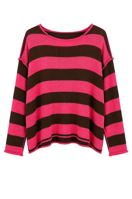 Bella Strickpullover pink/braun, Gr. 36-42